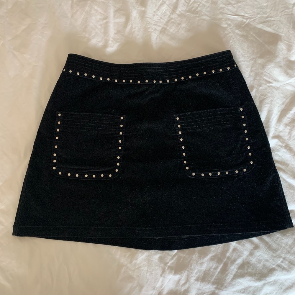 Re-poshing! Abercrombie black suede skirt with metal stud details